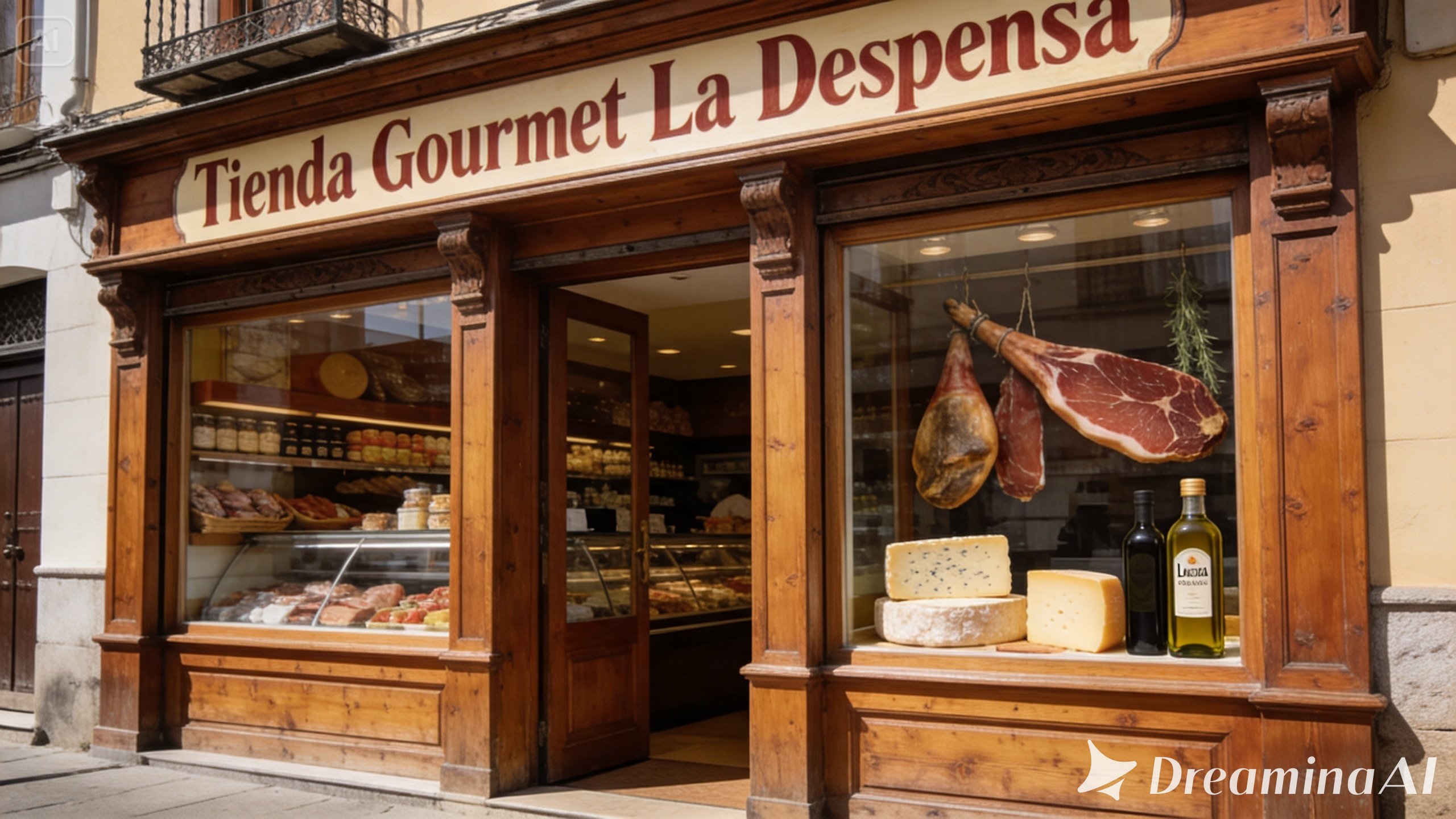 Tienda gourmet tradicional con productos locales