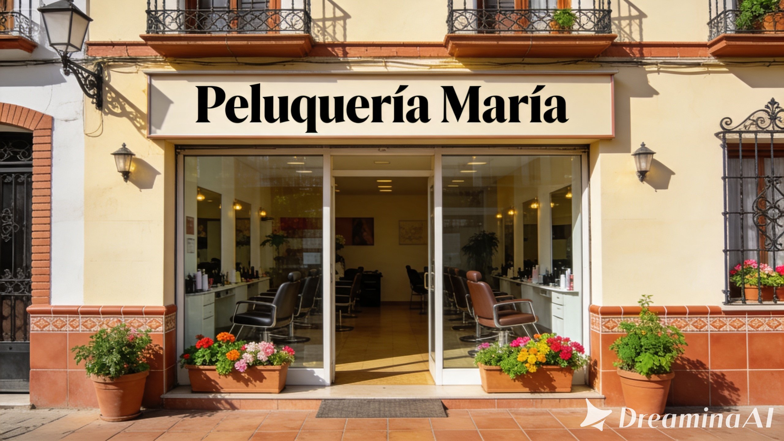 Fachada de una peluquería de barrio