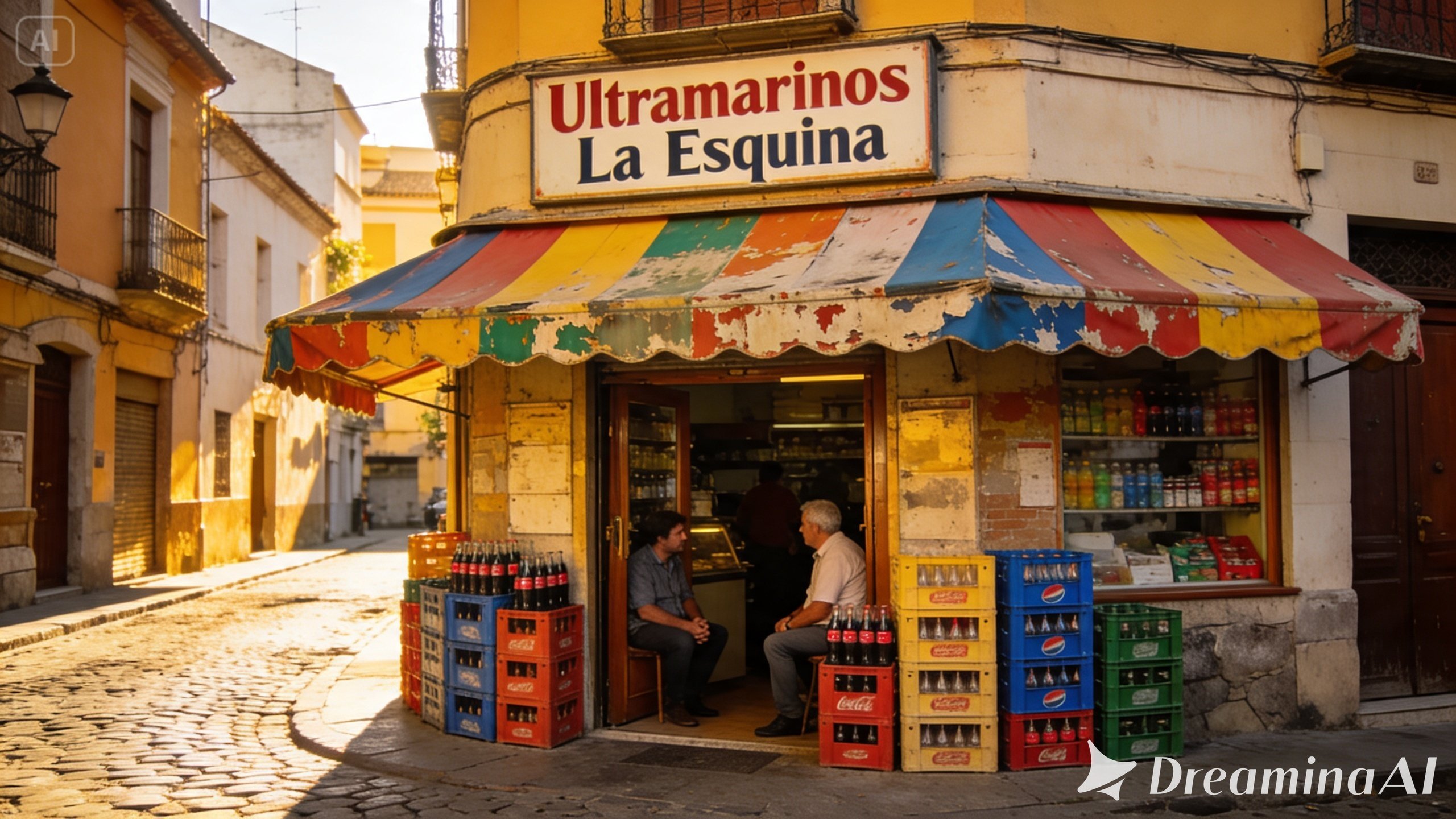 Ultramarinos tradicional en una esquina del barrio